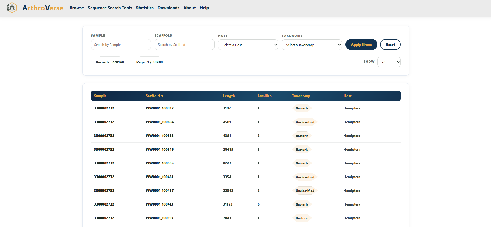 Scaffolds browse page and scaffold info